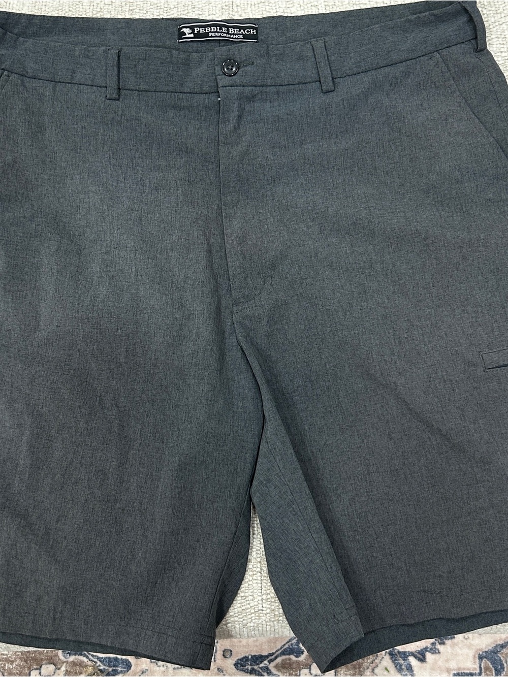 Pebble Beach Men’s Charcoal Flat-Front Golf Shorts